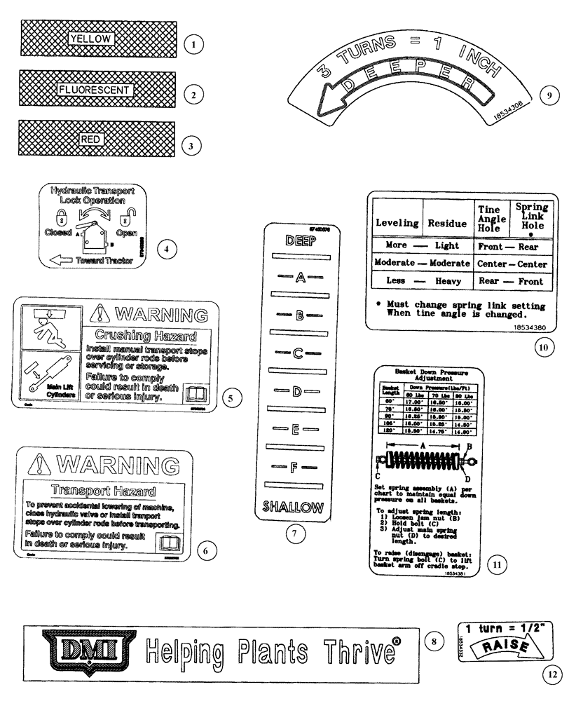 Схема запчастей Case IH TIGER-MATE - (90.108.03.01) - DECALS (90) - PLATFORM, CAB, BODYWORK AND DECALS