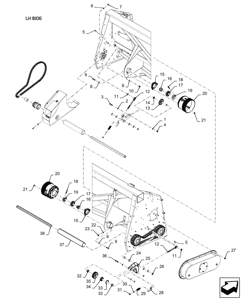 Схема запчастей Case IH 4408-30 - (58.100.AH[02]) - DRIVE, HEADER, ASSY, ASN YGH632233 (58) - ATTACHMENTS/HEADERS