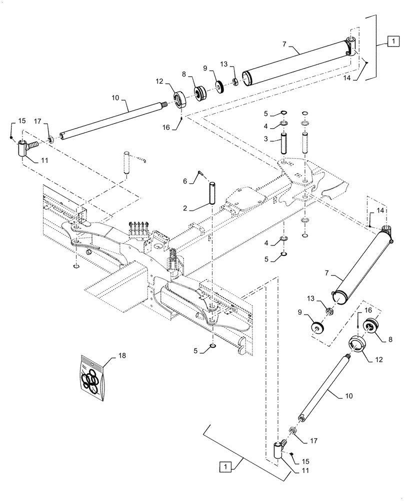 Схема запчастей Case IH 2150 - (35.100.BI[15]) - INNER WING HYDRAULIC FOLD CYLINDER (35) - HYDRAULIC SYSTEMS