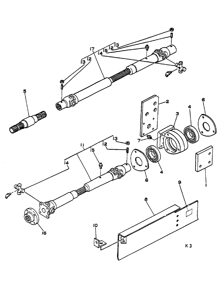 Схема запчастей Case IH HYDRO 84 - (07-154) - PROPELLER SHAFT, 4-WHEEL DRIVE (04) - Drive Train