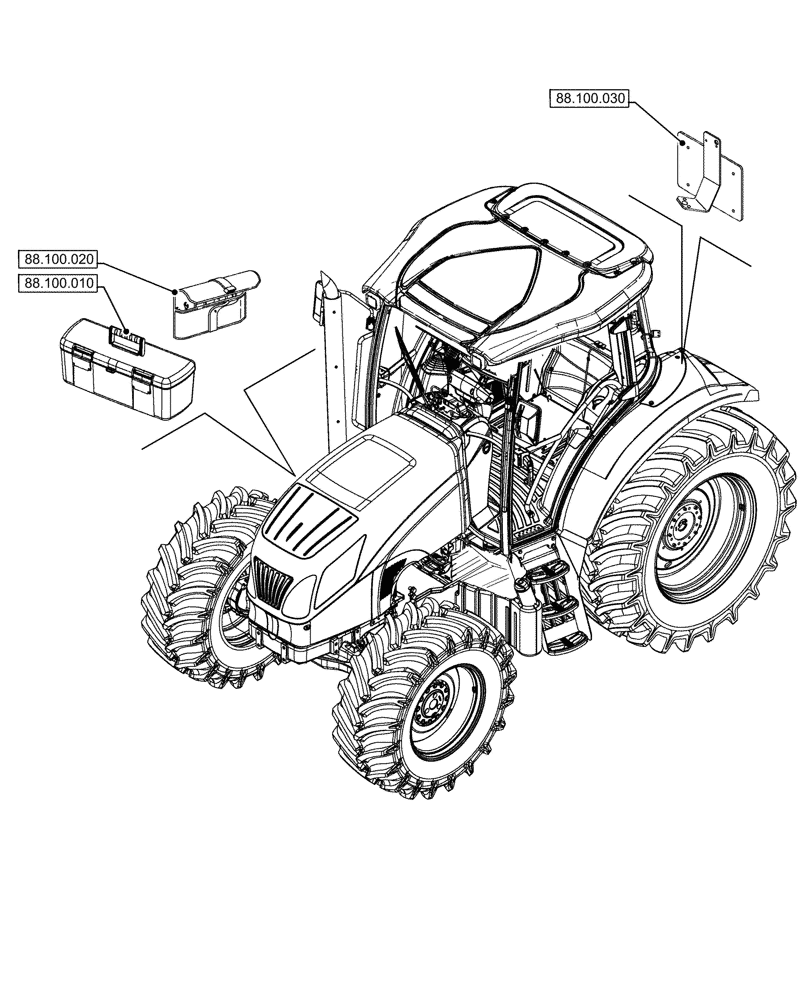 Схема запчастей Case IH JX95HC PLUS - (00.000.88) - PICTORIAL INDEX - ACCESSORIES (00) - GENERAL & PICTORIAL INDEX