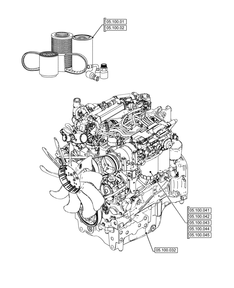 Схема запчастей Case IH JX95HC PLUS - (05.000.00) - PICTORIAL INDEX - MACHINE COMPLATION AND EQUIPMENT (05) - SERVICE & MAINTENANCE