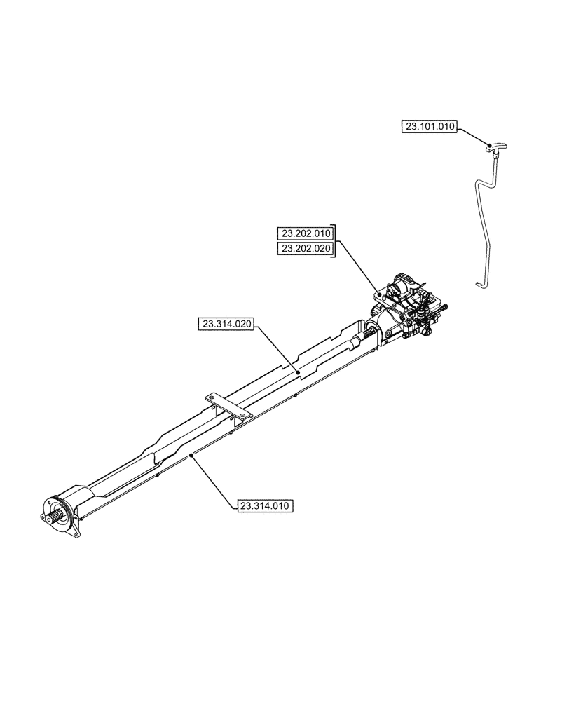 Схема запчастей Case IH JX95HC PLUS - (00.000.23) - PICTORIAL INDEX - FOUR WHEEL DRIVE SYSTEM (00) - GENERAL & PICTORIAL INDEX