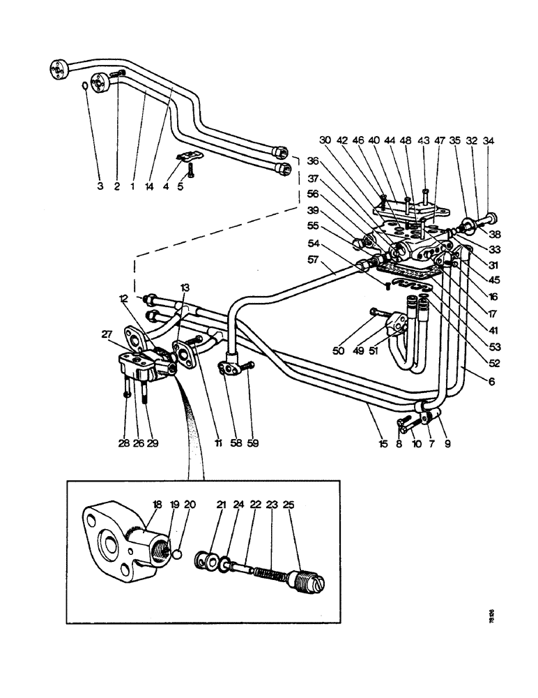 Схема запчастей Case IH 1212 - (E09A) - SELECTAMATIC HYDRAULIC SYSTEM, HIGH PRESSURE PIPES FOR TANDEM PUMP, 1210, 1212 TRACTORS (07) - HYDRAULIC SYSTEM