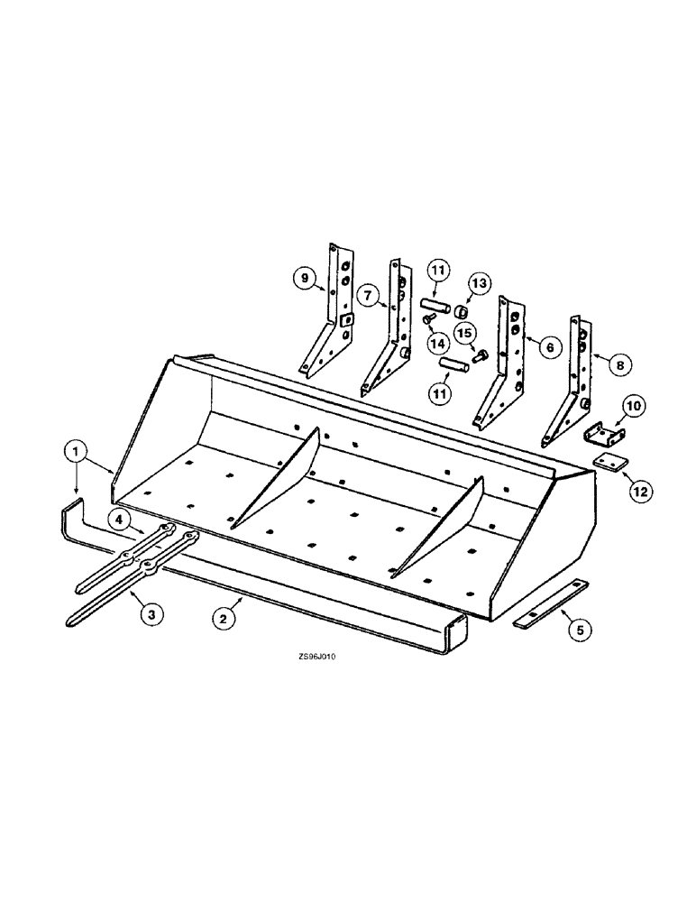 Схема запчастей Case IH 1850 - (7-20) - MATERIAL AND LIGHT SNOW BUCKET, WITH FOUR PIECE MOUNTING BRACKETS 