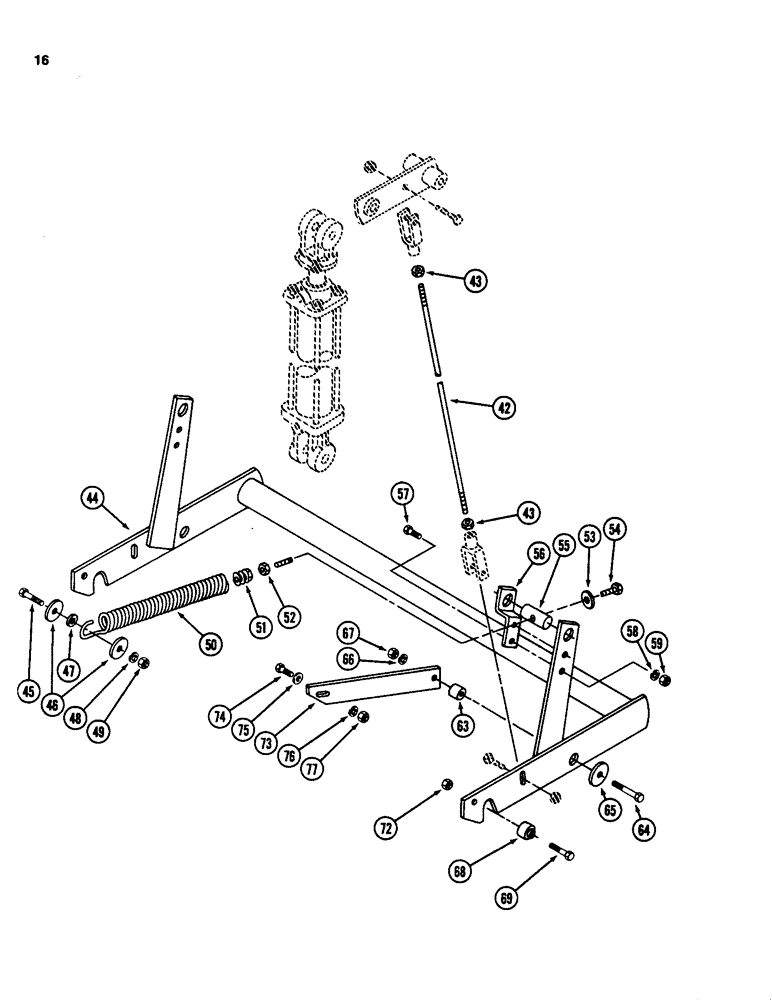 Схема запчастей Case IH 3640 - (16) - TAILGATE HYDRAULICS AND LATCH 