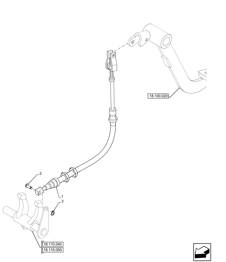 Схема запчастей Case IH JX95HC PLUS - (18.100.010) - STD + VAR - 335113, 390110 - CLUTCH MECHANISM, CABLE (18) - CLUTCH