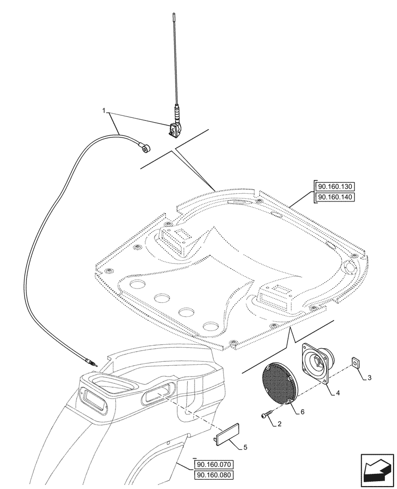 Схема запчастей Case IH JX95HC PLUS - (55.512.030) - VAR - 330777 - RADIO, COVER, SPEAKER, ANTENNA (55) - ELECTRICAL SYSTEMS