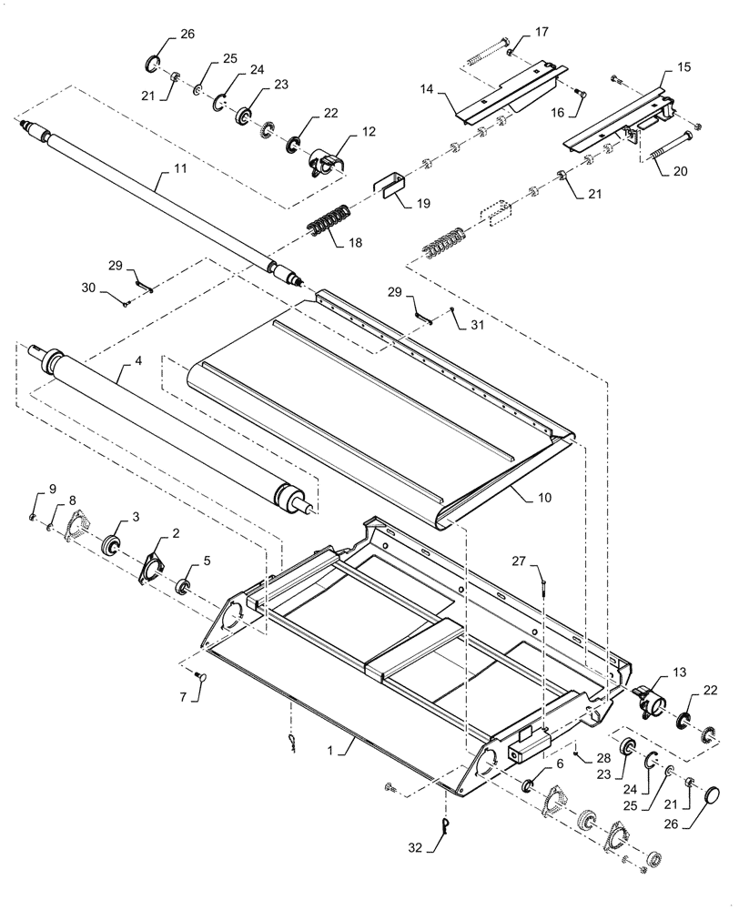 Схема запчастей Case IH 3152 - (58.115.02[03]) - RH DUAL INFEED, DRAPER ASSY, ASN YHH051300 (58) - ATTACHMENTS/HEADERS