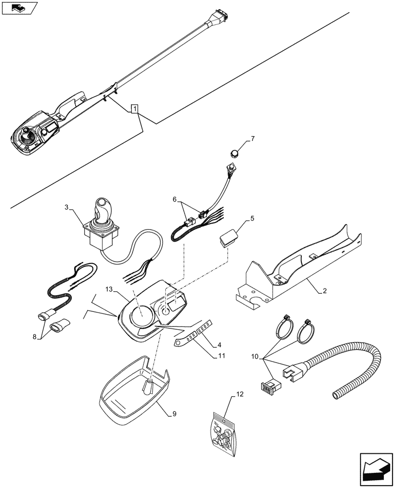 Схема запчастей Case IH FARMALL 105U - (55.512.CL[04]) - VAR - 336386 - JOYSTICK, ELECTRONIC, COMPONENTS (55) - ELECTRICAL SYSTEMS