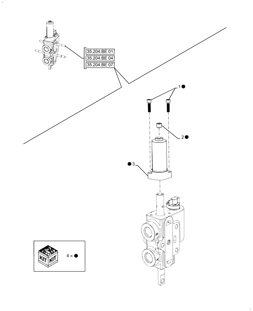 Схема запчастей Case IH FARMALL 120A - (35.204.BE[24]) - KIT, VALVE BODY, CAP (35) - HYDRAULIC SYSTEMS