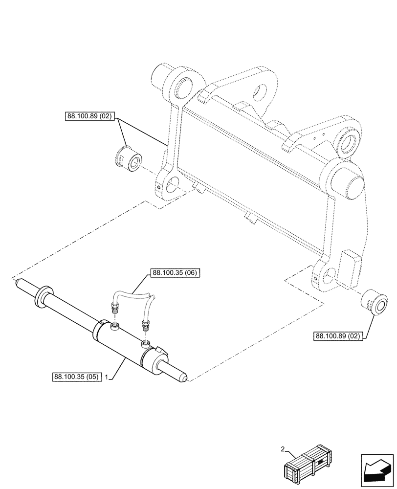 Схема запчастей Case IH FARMLIFT 735 - (88.100.35[04]) - QUICK COUPLER, CYLINDER (88) - ACCESSORIES