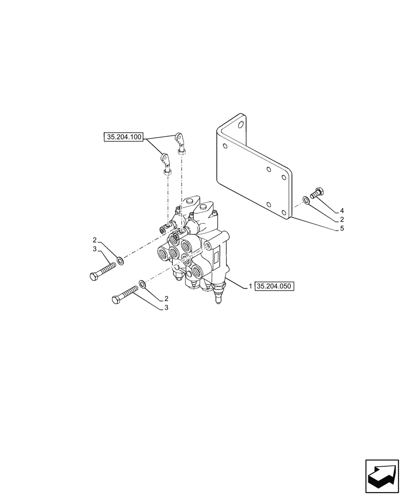 Схема запчастей Case IH JX95HC PLUS - (35.204.090) - VAR - 335417 - REMOTE CONTROL VALVE, REAR, 2 REMOTE CONTROL VALVES (1 S/D W/ KICK OUT + 1 DOUBLE ACTING WITH FLOAT KICK OUT) (35) - HYDRAULIC SYSTEMS