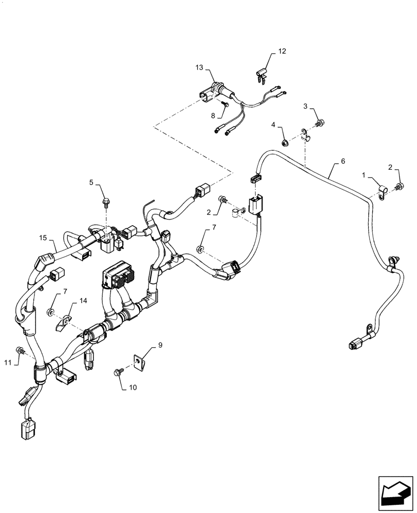 Схема запчастей Case IH 5088 - (55.015.AB[02]) - HARNESS, ENGINE CONTROL MODULE (55) - ELECTRICAL SYSTEMS