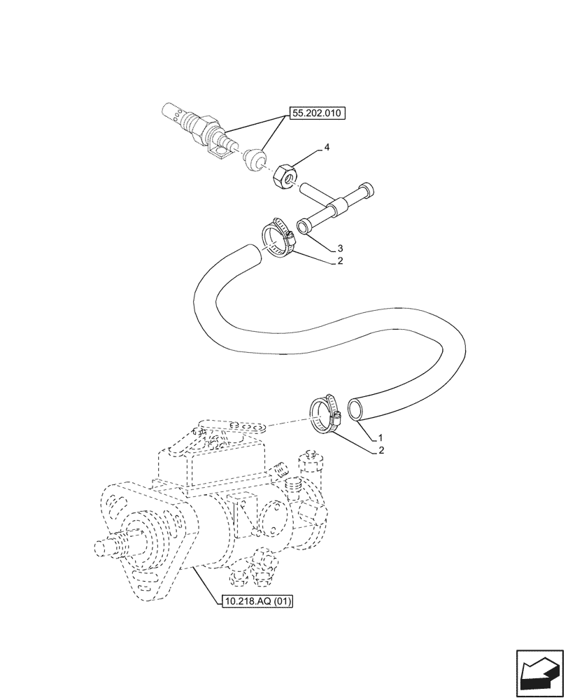 Схема запчастей Case IH JX95HC PLUS - (10.216.070) - VAR - 330203 - FUEL TANK, LINE (10) - ENGINE