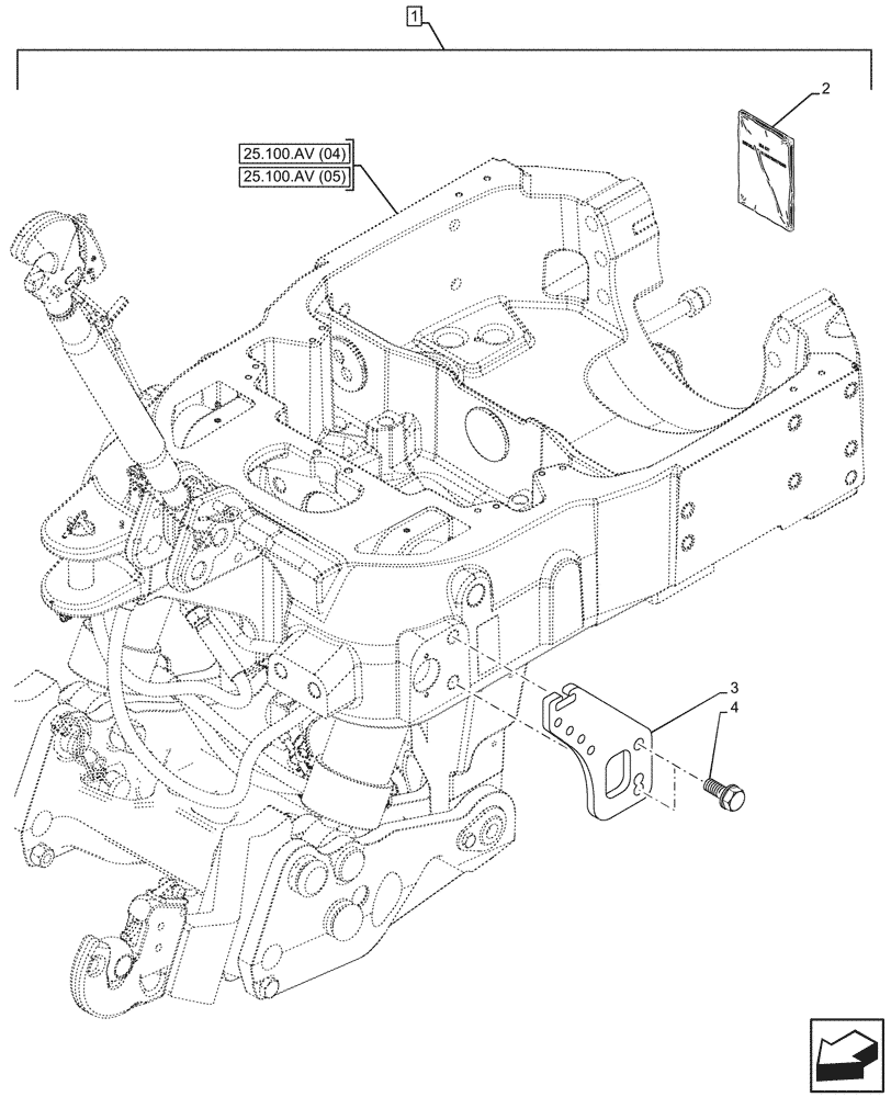 Схема запчастей Case IH MAXXUM 115 - (88.100.37[07]) - DIA KIT, INTEGRATED HYDRAULIC LIFT, BRACKET (88) - ACCESSORIES