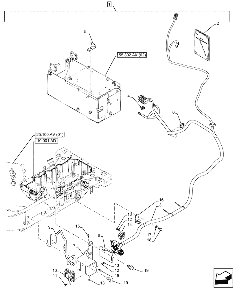 Схема запчастей Case IH MAXXUM 150 - (88.100.55[12]) - DIA KIT, ISOBUS SOCKET, HARNESS (88) - ACCESSORIES