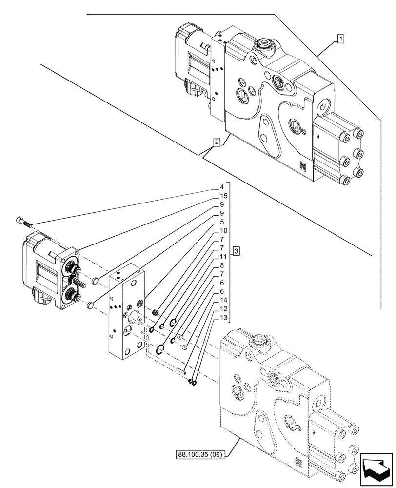 Схема запчастей Case IH PUMA 185 CVT - (88.100.35[07]) - DIA KIT, REMOTE CONTROL VALVE (88) - ACCESSORIES