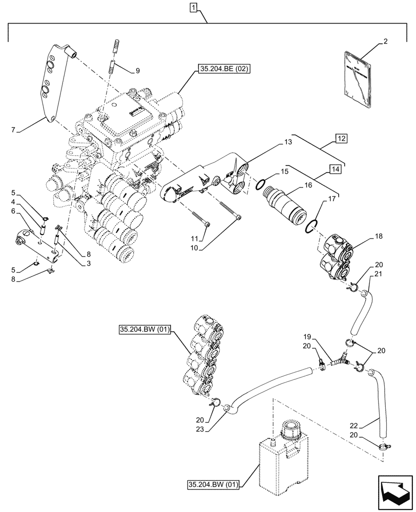 Схема запчастей Case IH MAXXUM 135 - (88.100.35[10]) - DIA KIT, 3 REMOTE CONTROL VALVES, W/ MECHANICAL ENGAGEMENT, CONTROL LEVER (88) - ACCESSORIES