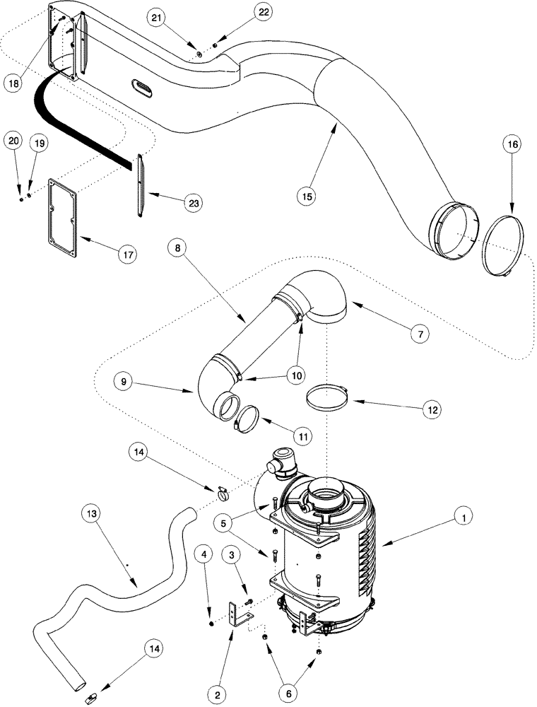 Схема запчастей Case IH 620 - (02-06) - ENGINE AIR CLEANER SYSTEM (01) - ENGINE