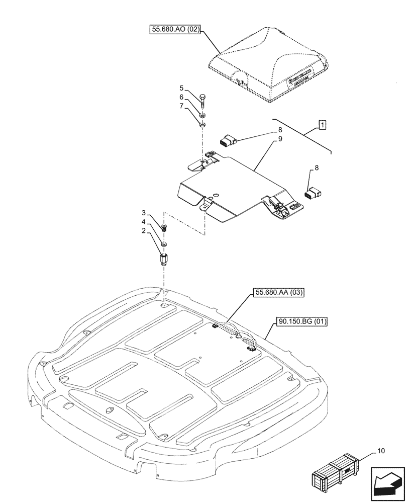 Схема запчастей Case IH MAXXUM 150 - (88.100.41[02]) - DIA KIT, AUTOGUIDANCE (88) - ACCESSORIES