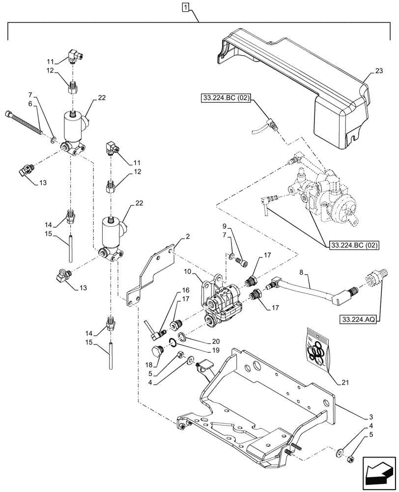 Схема запчастей Case IH MAXXUM 135 - (88.100.33[10]) - DIA KIT, PNEUMATIC TRAILER BRAKE, UNIVERSAL (88) - ACCESSORIES