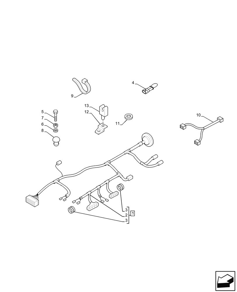 Схема запчастей Case IH JX95HC PLUS - (55.510.030) - STD + VAR - 391606 - PLATFORM, WIRE HARNESS (55) - ELECTRICAL SYSTEMS