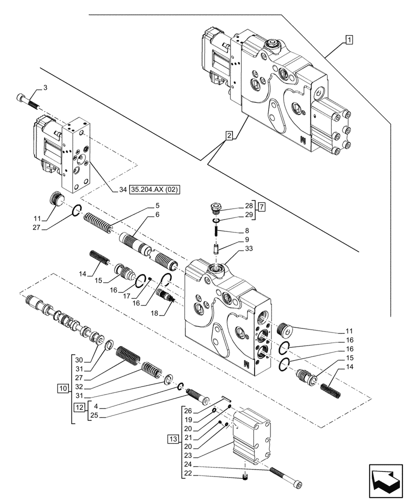 Схема запчастей Case IH PUMA 200 - (88.100.35[06]) - DIA KIT, REMOTE CONTROL VALVE (88) - ACCESSORIES