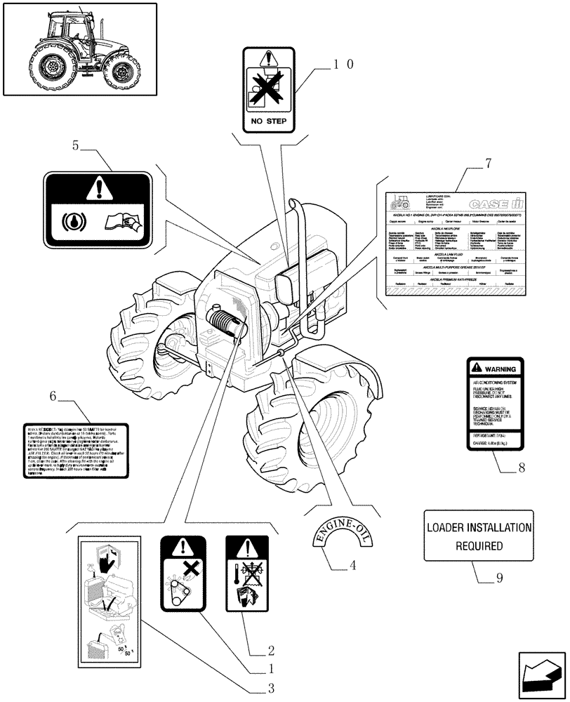 Схема запчастей Case IH JX80 - (1.98.0[01]) - DECALS (13) - DECALS