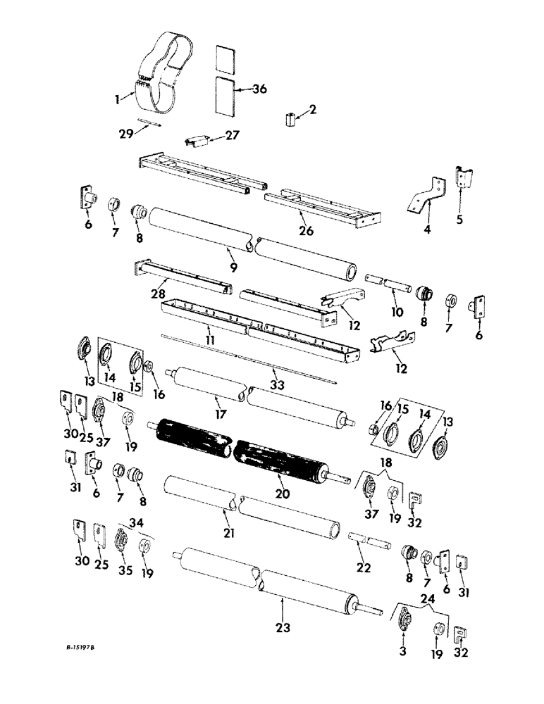 Схема запчастей Case IH 241 - (A-18) - UPPER CONVEYOR WITH ROLLERS (62) - PRESSING - BALE FORMATION