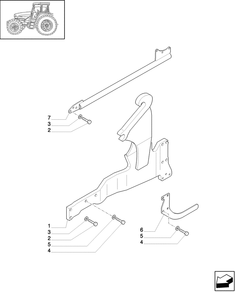 Схема запчастей Case IH JX1090U - (1.21.6) - (VAR.075-076) FITTING FOR LOADER - BRACKETS (03) - TRANSMISSION