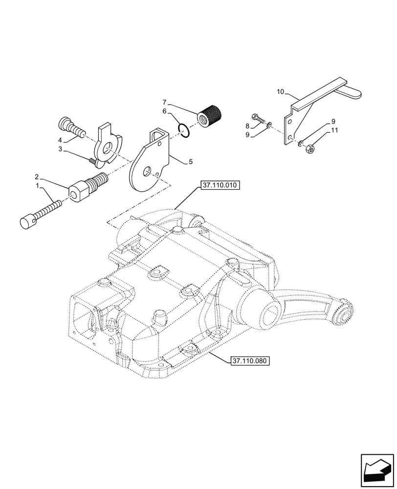 Схема запчастей Case IH JX95HC PLUS - (37.108.030) - VAR - 334957 - LIFT-O-MATIC, CONTROL (37) - HITCHES, DRAWBARS & IMPLEMENT COUPLINGS