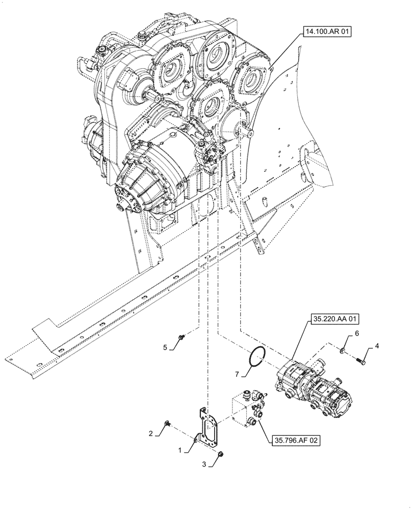 Схема запчастей Case IH 7240 - (35.796.AF[01]) - HYDRAULIC VALVE, CHAFF SPREADER (35) - HYDRAULIC SYSTEMS