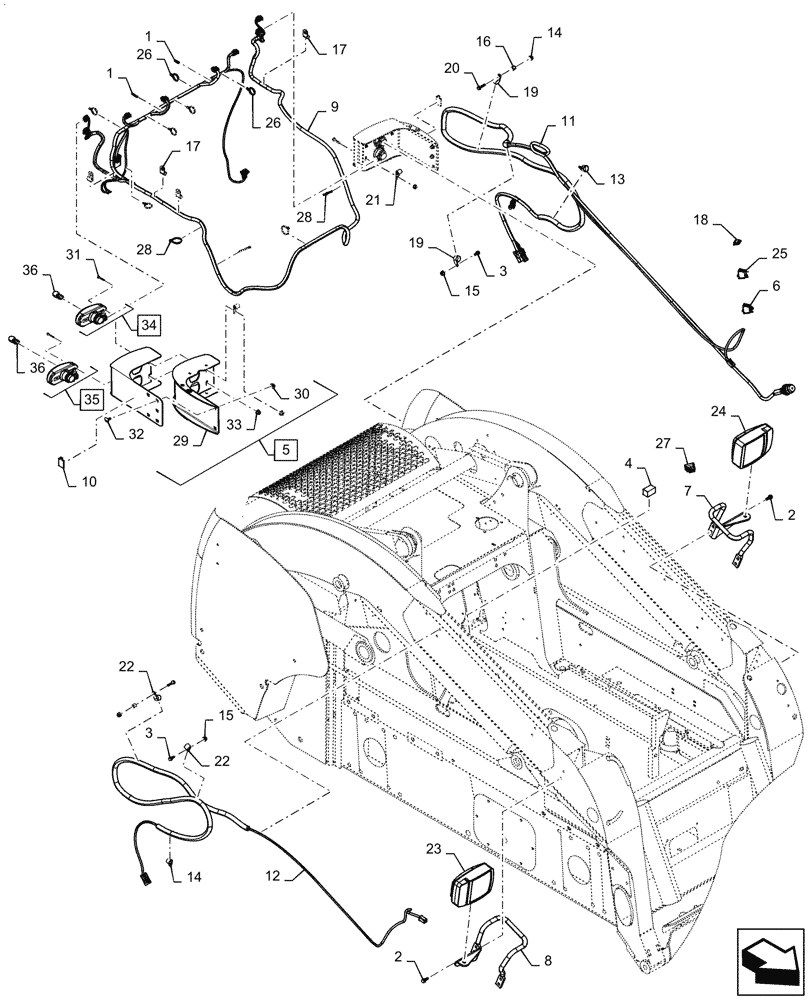 Схема запчастей Case IH SV300 - (55.514.01) - ROAD LIGHTS (55) - ELECTRICAL SYSTEMS