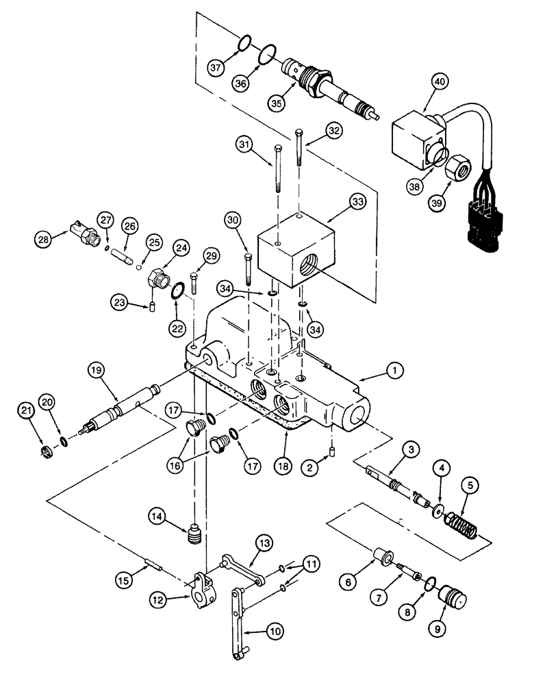 Схема запчастей Case IH 620 - (06-09) - TANDEM PUMP ASSEMBLY - HYDROSTATIC (CONTROL VALVE) (03) - POWER TRAIN