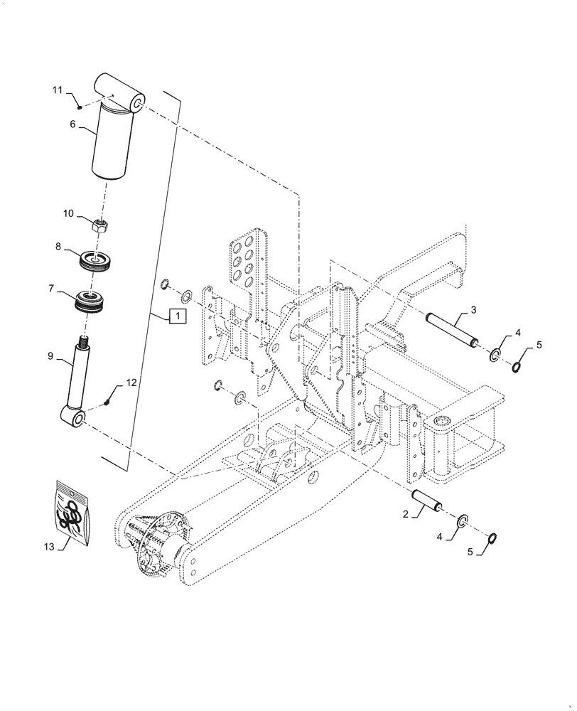 Схема запчастей Case IH 2150 - (35.100.BI[16]) - OUTER WING WHEEL HYDRAULIC CYLINDER (35) - HYDRAULIC SYSTEMS