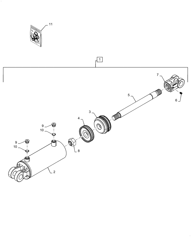 Схема запчастей Case IH TM255 - (35.100.051) - HYDRAULIC CYLINDER 4X8 1.375 CHROME ROD 47407279 (35) - HYDRAULIC SYSTEMS