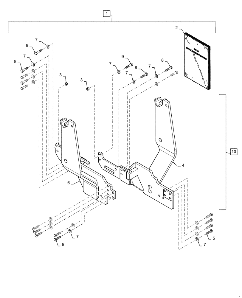 Схема запчастей Case IH L360A - (39.100.040) - VAR - 713695006 - SUBFRAME, MOUNTING PARTS (39) - FRAMES AND BALLASTING