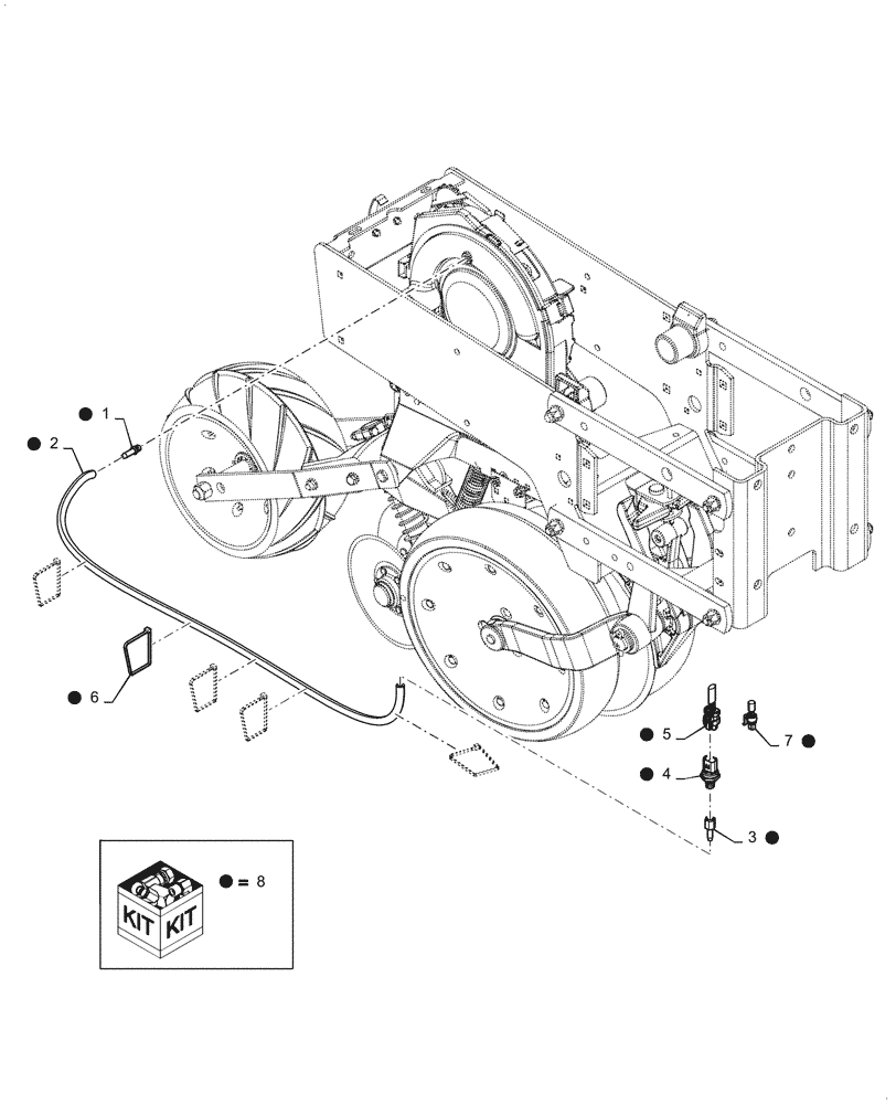 Схема запчастей Case IH 1245 - (79.101.AB[04]) - VACUUM SENSOR KIT (79) - PLANTING