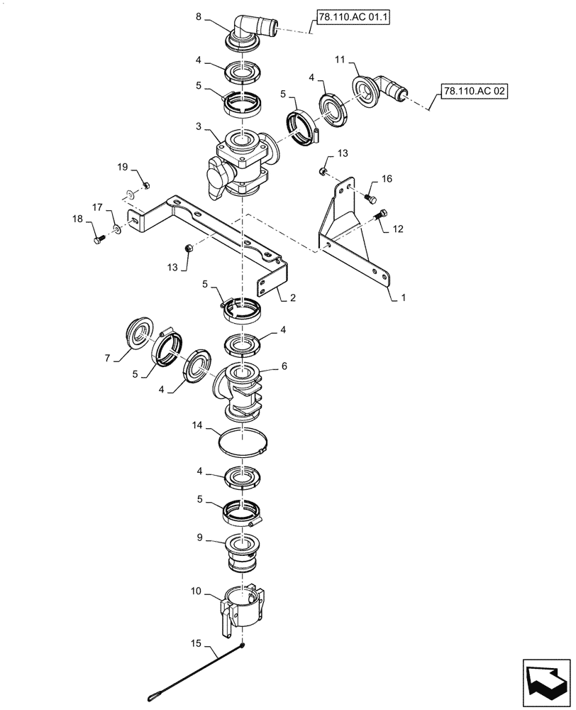 Схема запчастей Case IH PATRIOT 4440 - (78.110.AH[01.1]) - 2" RINSE FILL, ASN YGT042518 (78) - SPRAYING