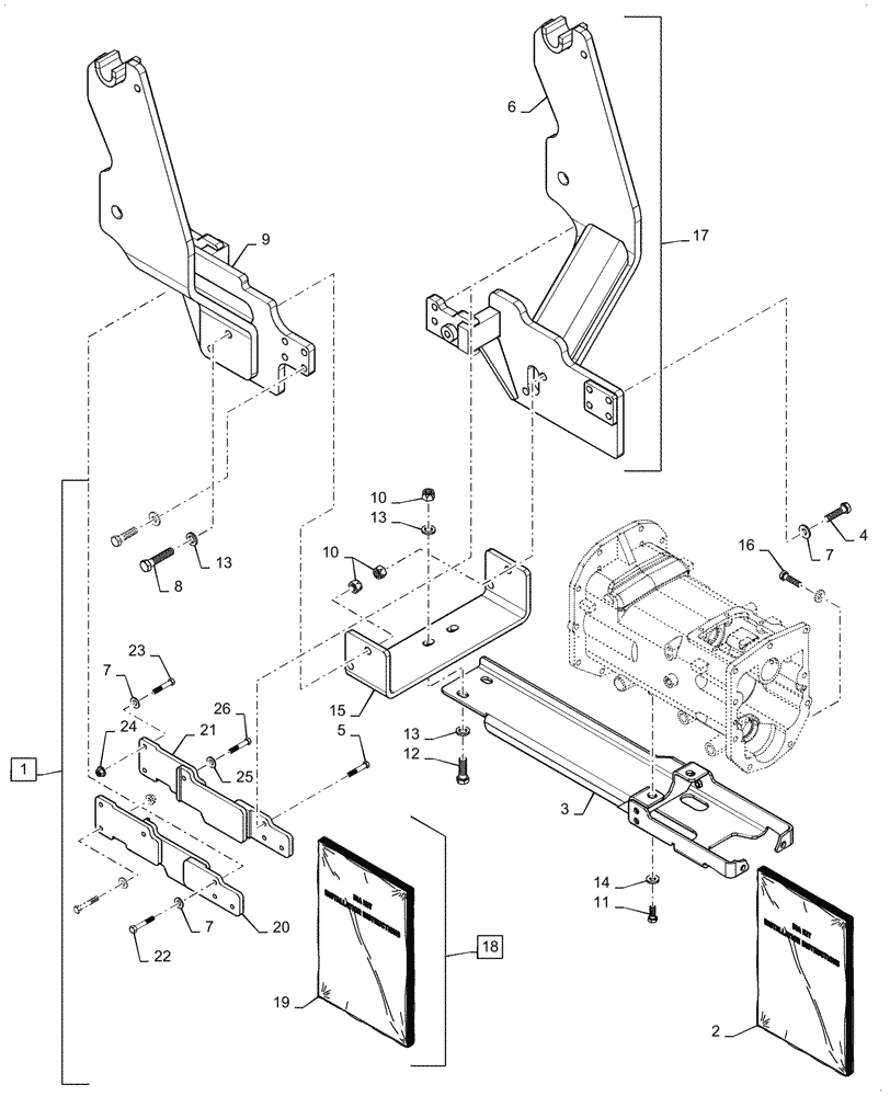 Схема запчастей Case IH L350A - (39.100.010) - VAR - 713696016 - SUBFRAME MOUNTING PARTS (39) - FRAMES AND BALLASTING