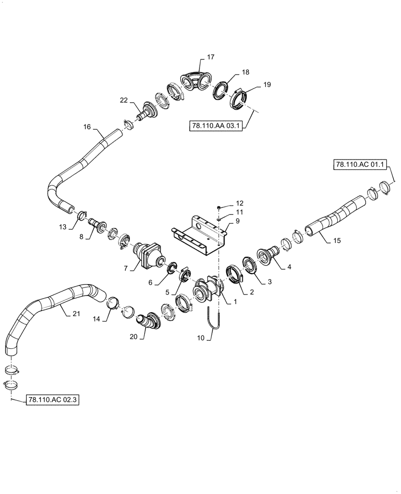 Схема запчастей Case IH PATRIOT 4440 - (78.110.AC[05.1]) - RELIEF VALVE & LINE ASSY, ASN 044000 (78) - SPRAYING