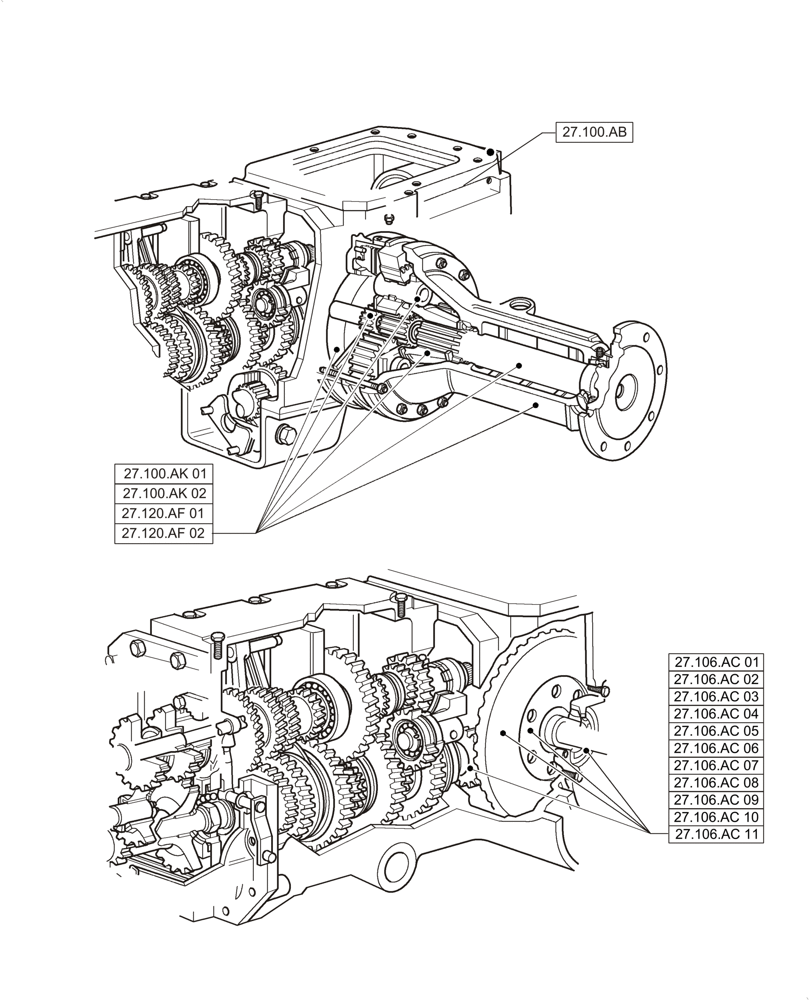 Схема запчастей Case IH MAGNUM 235 - (27.000.00) - PICTORIAL INDEX - REAR AXLE SYSTEM (27) - REAR AXLE SYSTEM