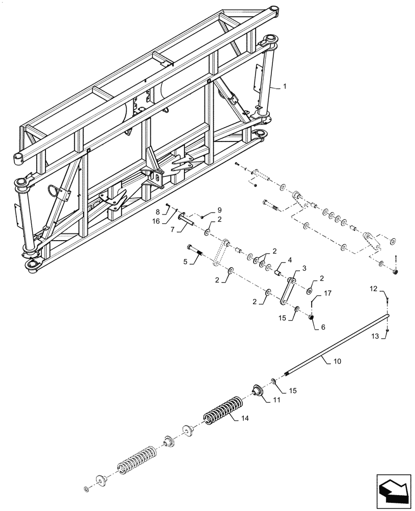 Схема запчастей Case IH PATRIOT 4440 - (39.130.AA[05.1]) - BOOM CENTER SECTION, 120, ASN YGT044000 (39) - FRAMES AND BALLASTING