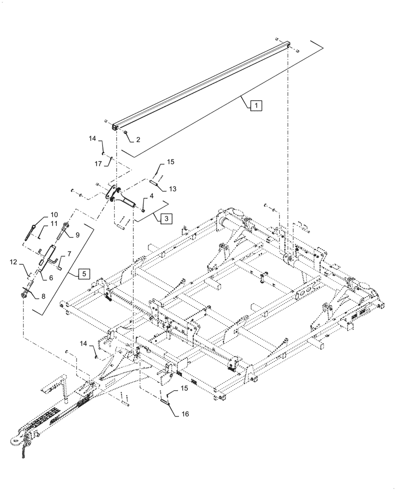 Схема запчастей Case IH TM255 - (37.166.028) - CONSTANT LEVEL DOUBLE FOLD (37) - HITCHES, DRAWBARS & IMPLEMENT COUPLINGS