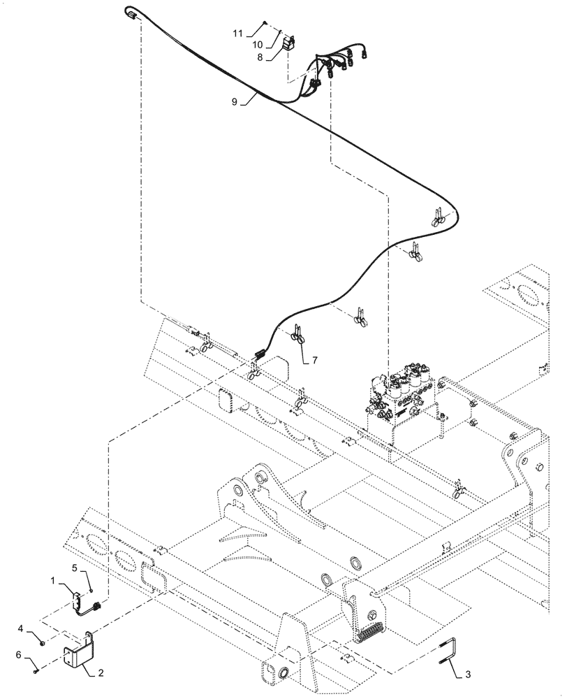 Схема запчастей Case IH TM255 - (55.044.001) - WIRE WHEEL RETRACTION (55) - ELECTRICAL SYSTEMS