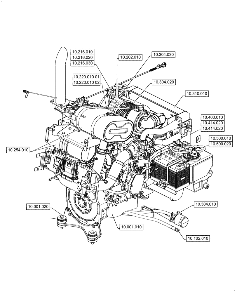 Схема запчастей Case IH TR340 - (10.000.00) - PICTORIAL INDEX - ENGINE (10) - ENGINE