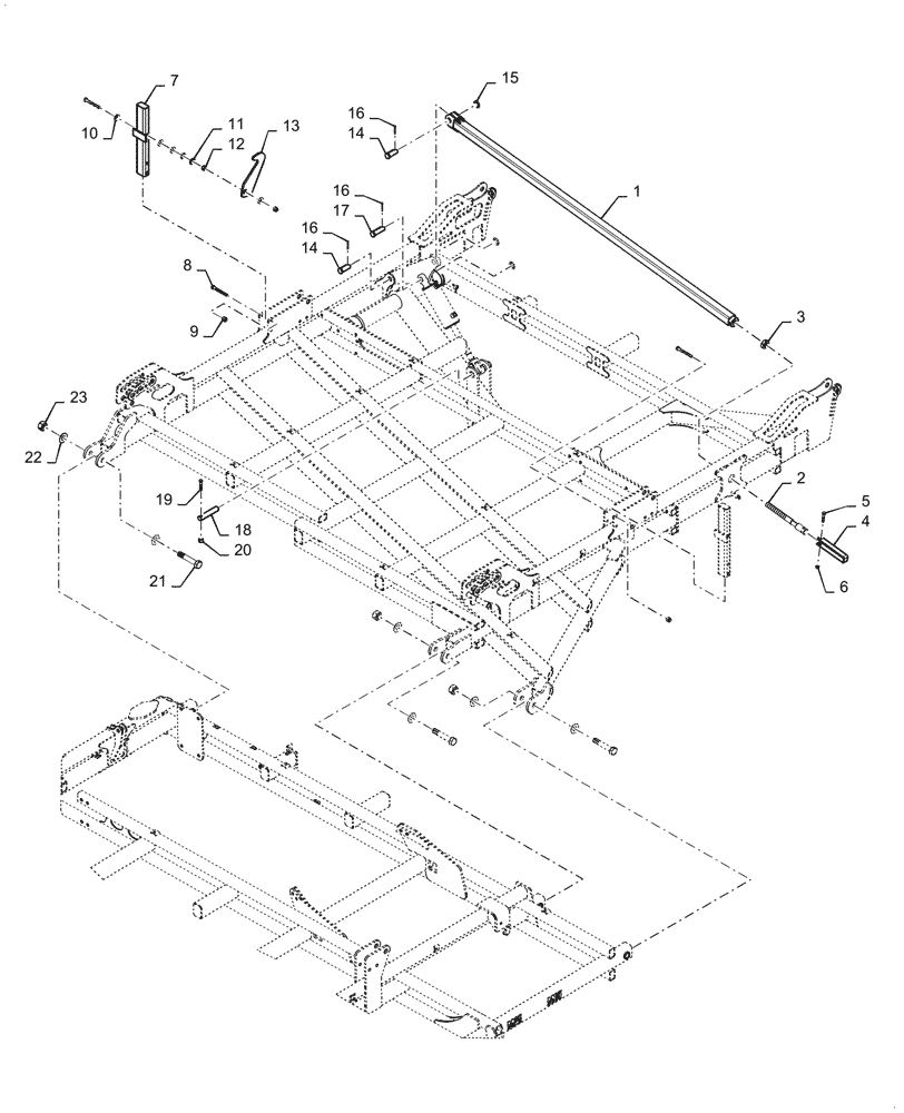 Схема запчастей Case IH TM255 - (39.100.081) - INNER WING 55,60 PULL HITCH CONTINUED (39) - FRAMES AND BALLASTING