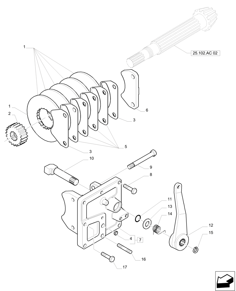 Схема запчастей Case IH MAGNUM 235 - (33.110.AV) - PARKING BRAKE (33) - BRAKES & CONTROLS