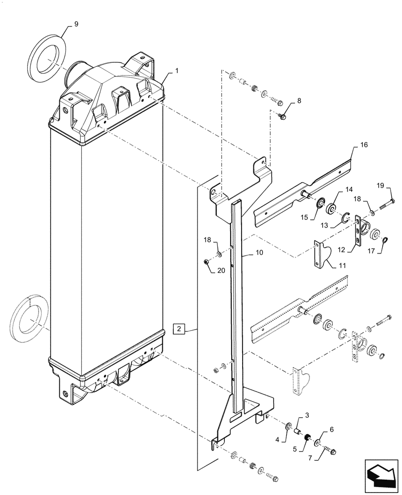 Схема запчастей Case IH 5130 - (10.250.13) - CHARGE AIR COOLER WITH WIPER ASSEMBLY (10) - ENGINE